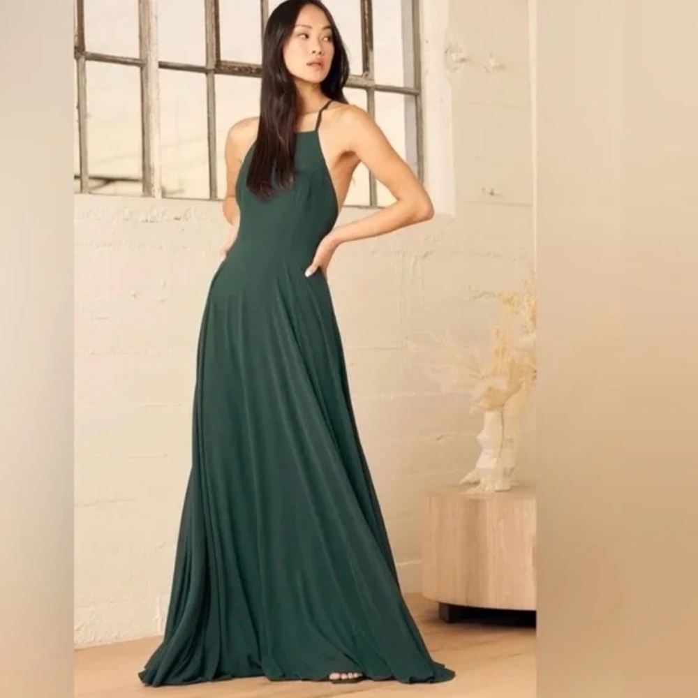 Lulus Mythical Kind of Love Cross Strap Low Back formal dress size L